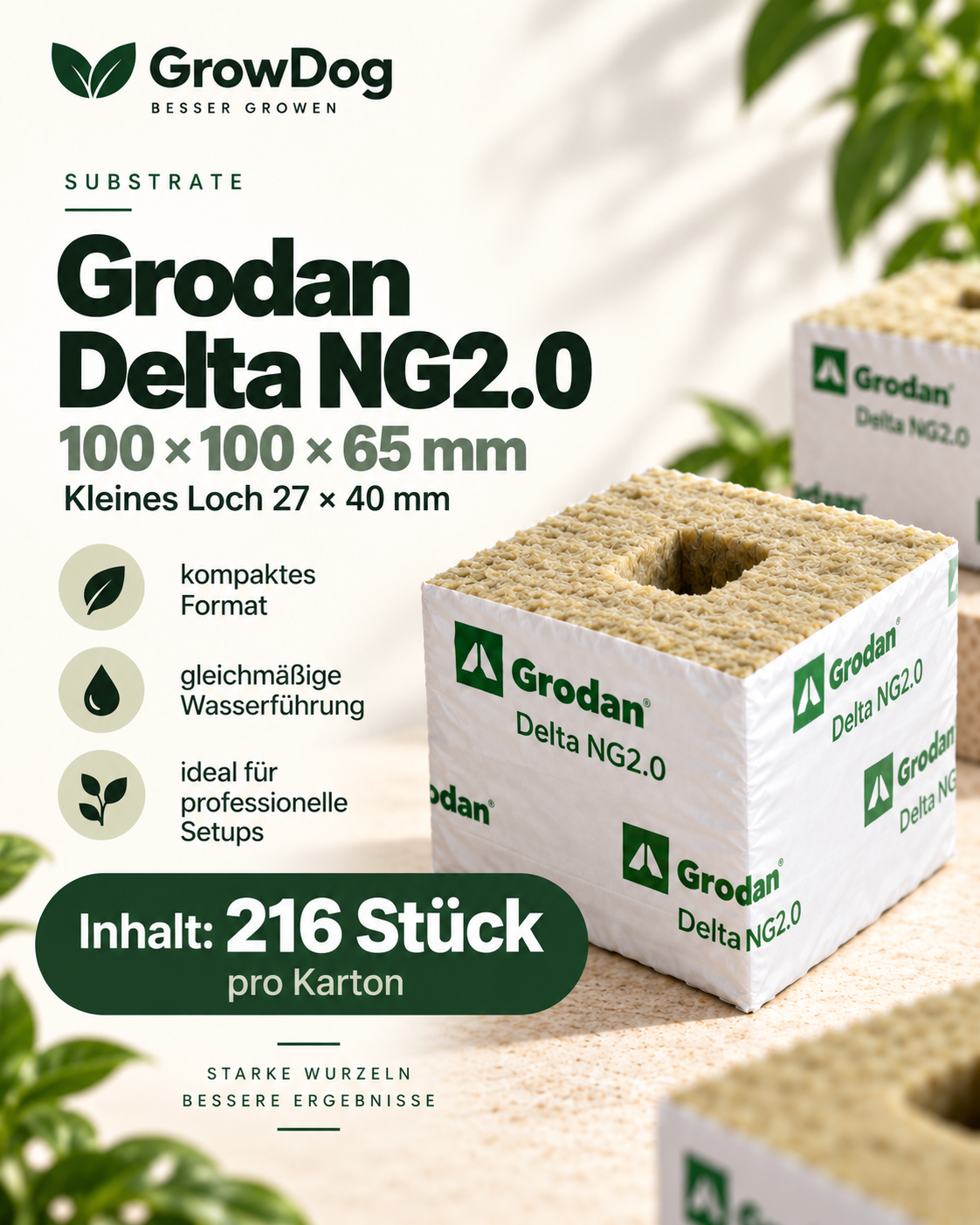 Grodan Delta NG2.0 kleines Loch