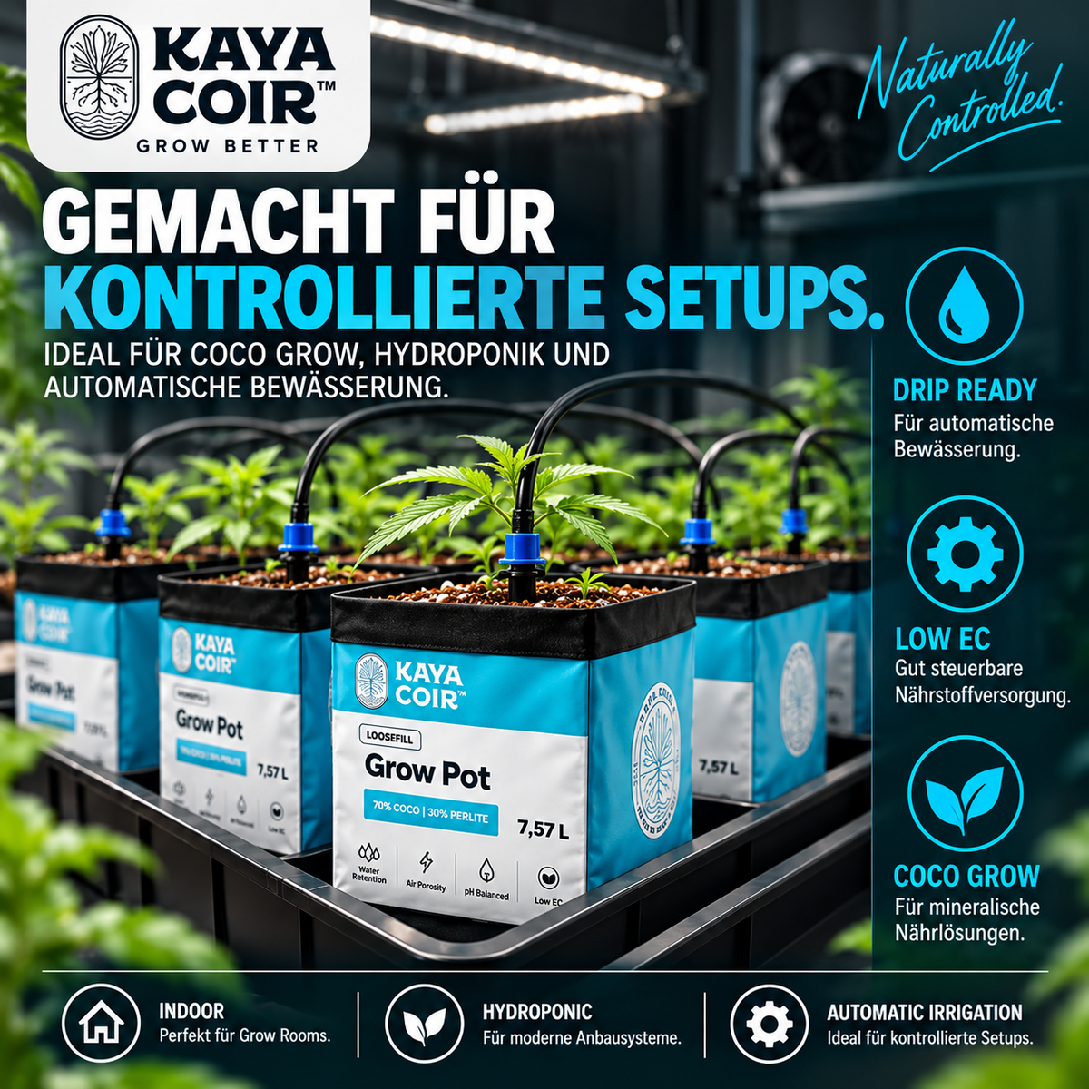 KAYA COIR Grow Pot 7,57 L – Coco/Perlite 70/30